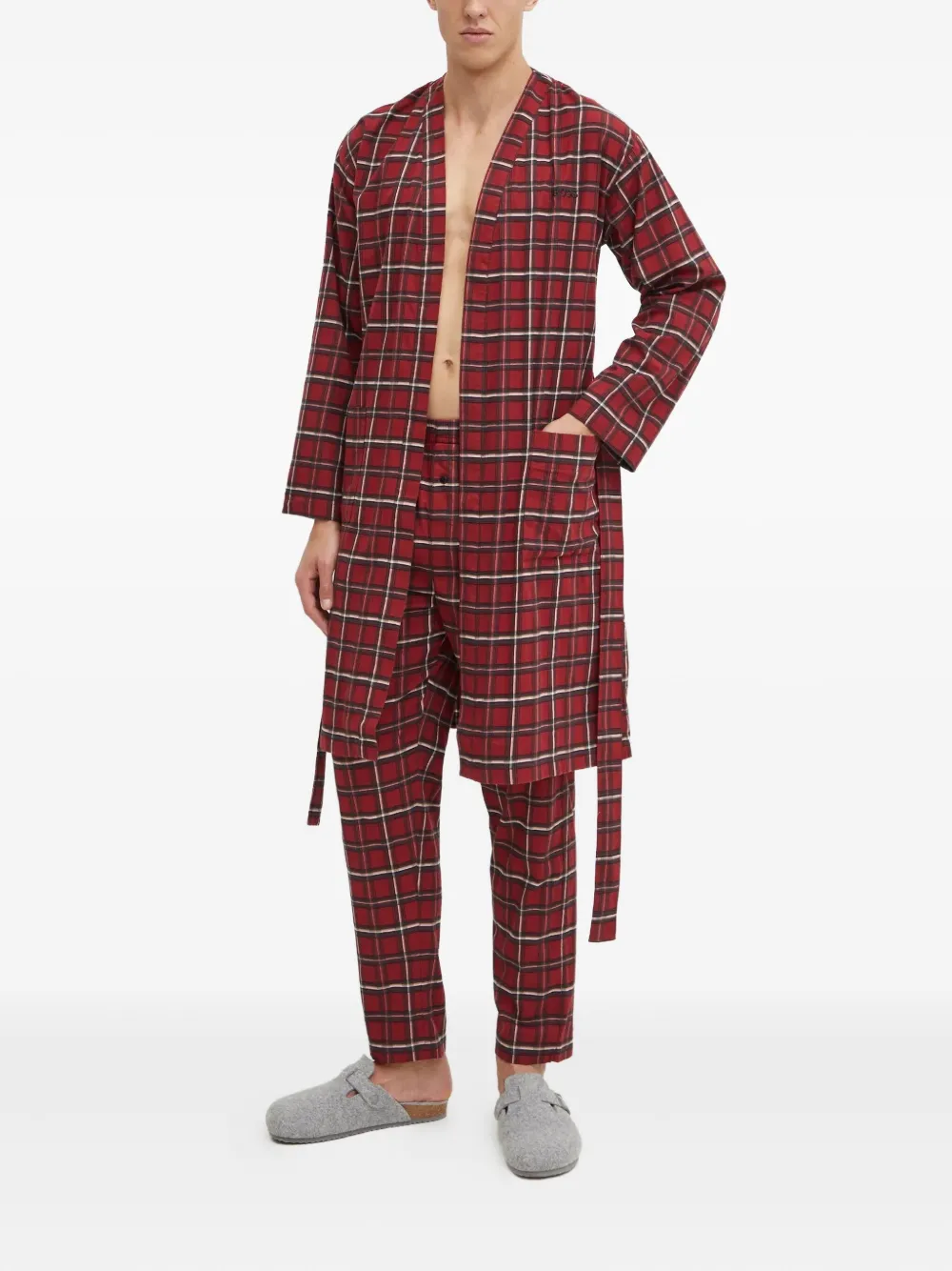 

Плед-халат в клетку Boss, красный