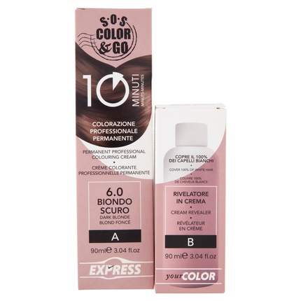 

Sos Color Go 10 минут профессиональная стойкая краска для волос 60 темно-русый S.O.S Color & Go