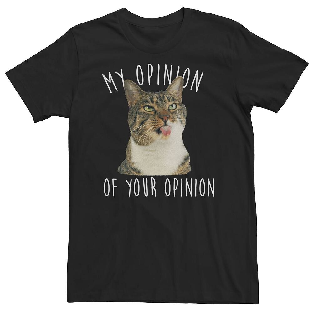

Футболка Big & Tall My Opinion Of Your Opinion с портретом кота Licensed Character, черный