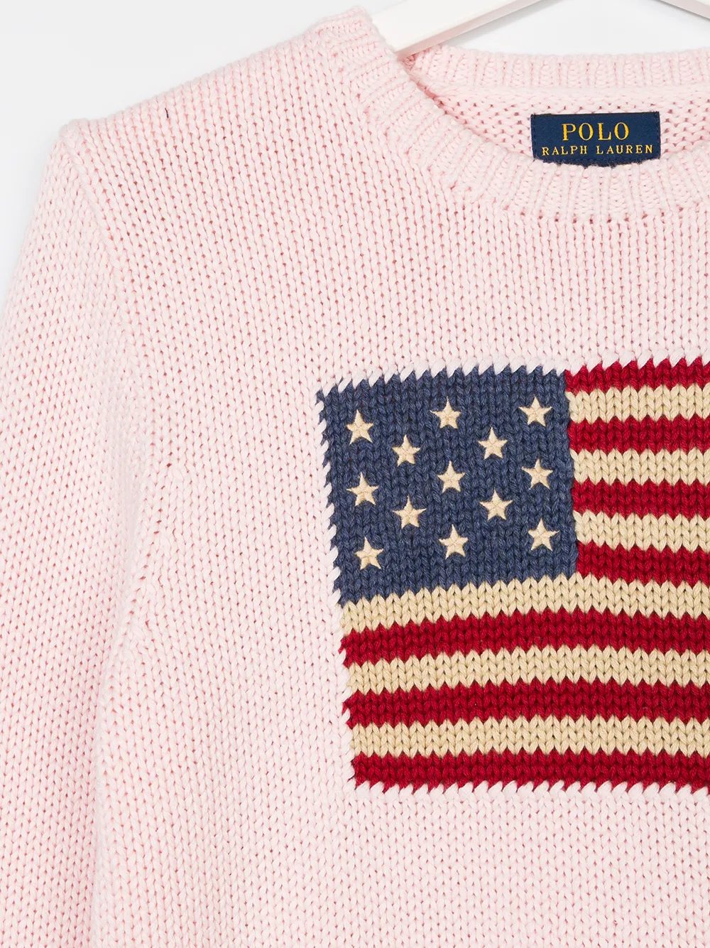Джемпер с флагом USA POLO RALPH LAUREN KIDS, розовый — фото 3