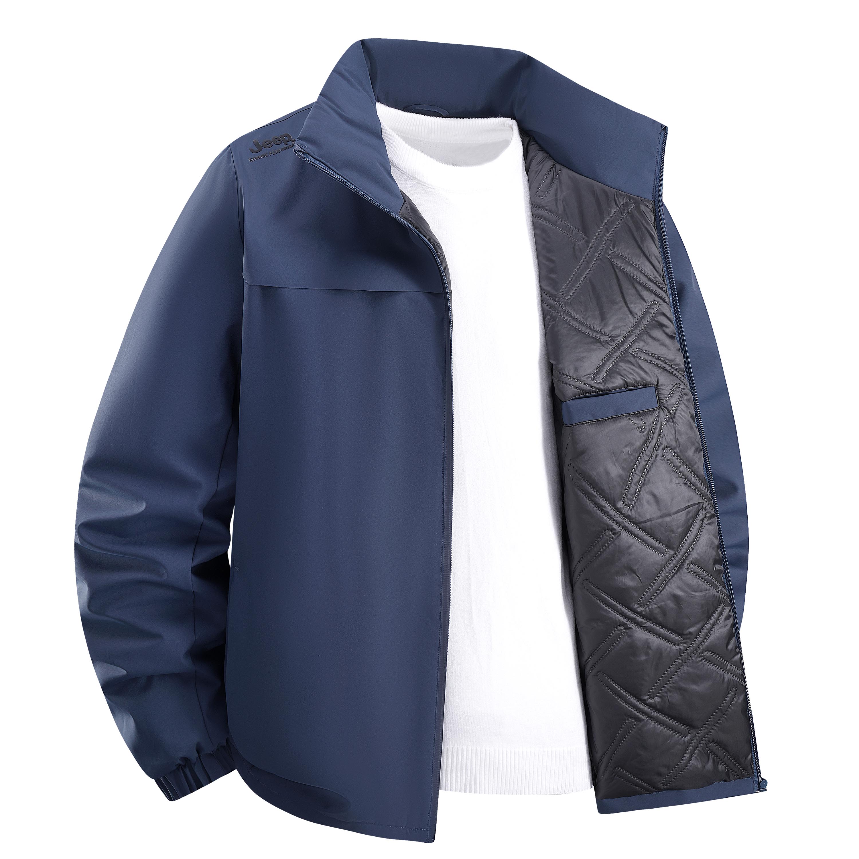 

Пуховик Unisex Stand Collar Thickened Jeep, темно-синий