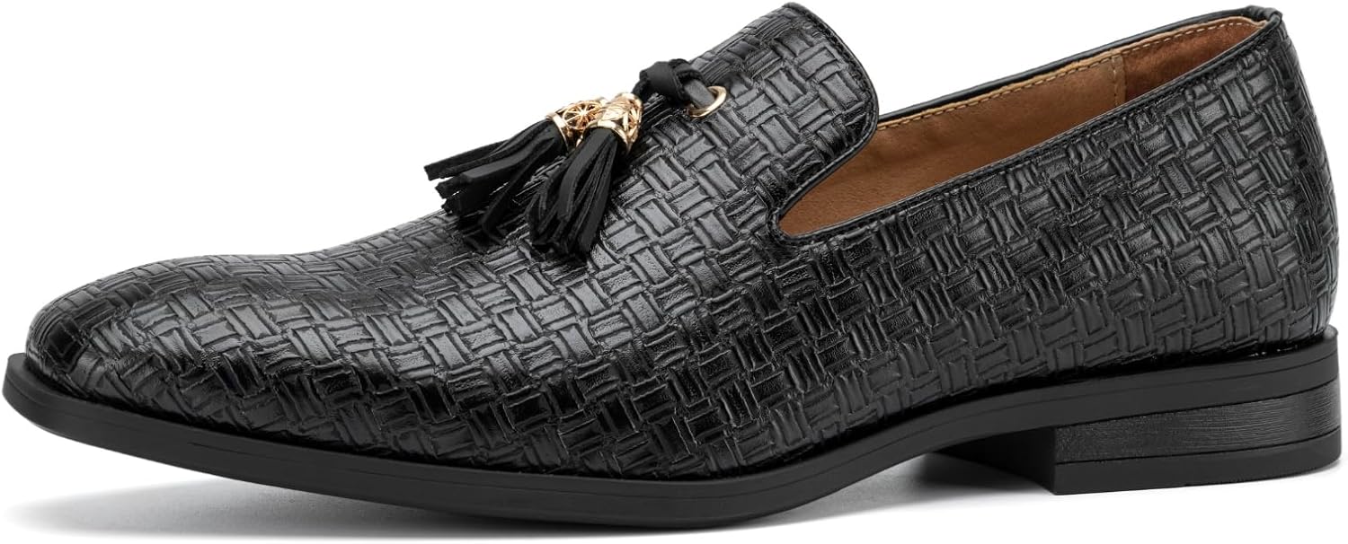 

Мужские лоферы JITAI Lindford с отделкой под шов и декоративной пряжкой, слипоны для вечеринок, черный