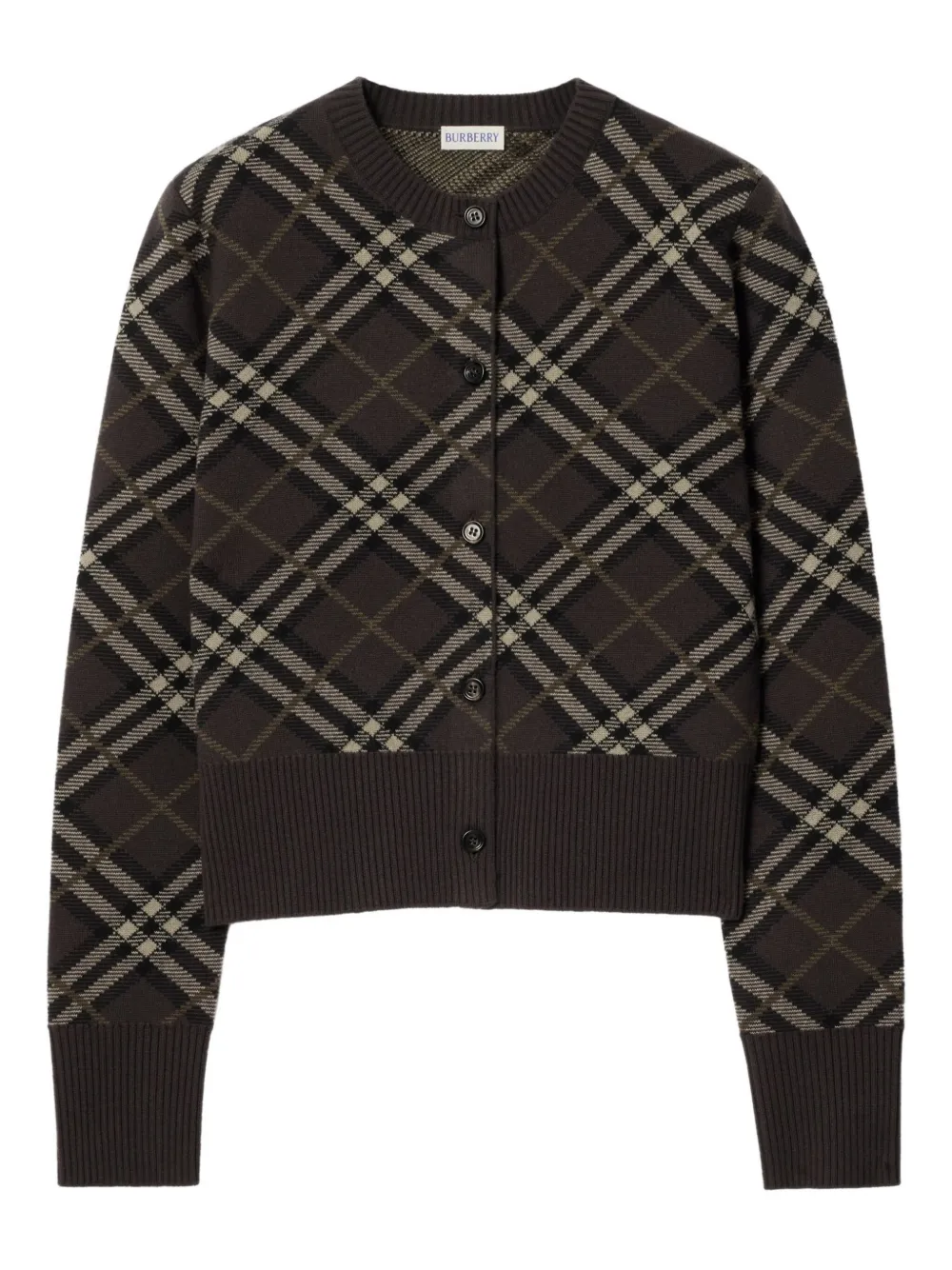 

Кардиган из кашемира в клетку BURBERRY, коричневый