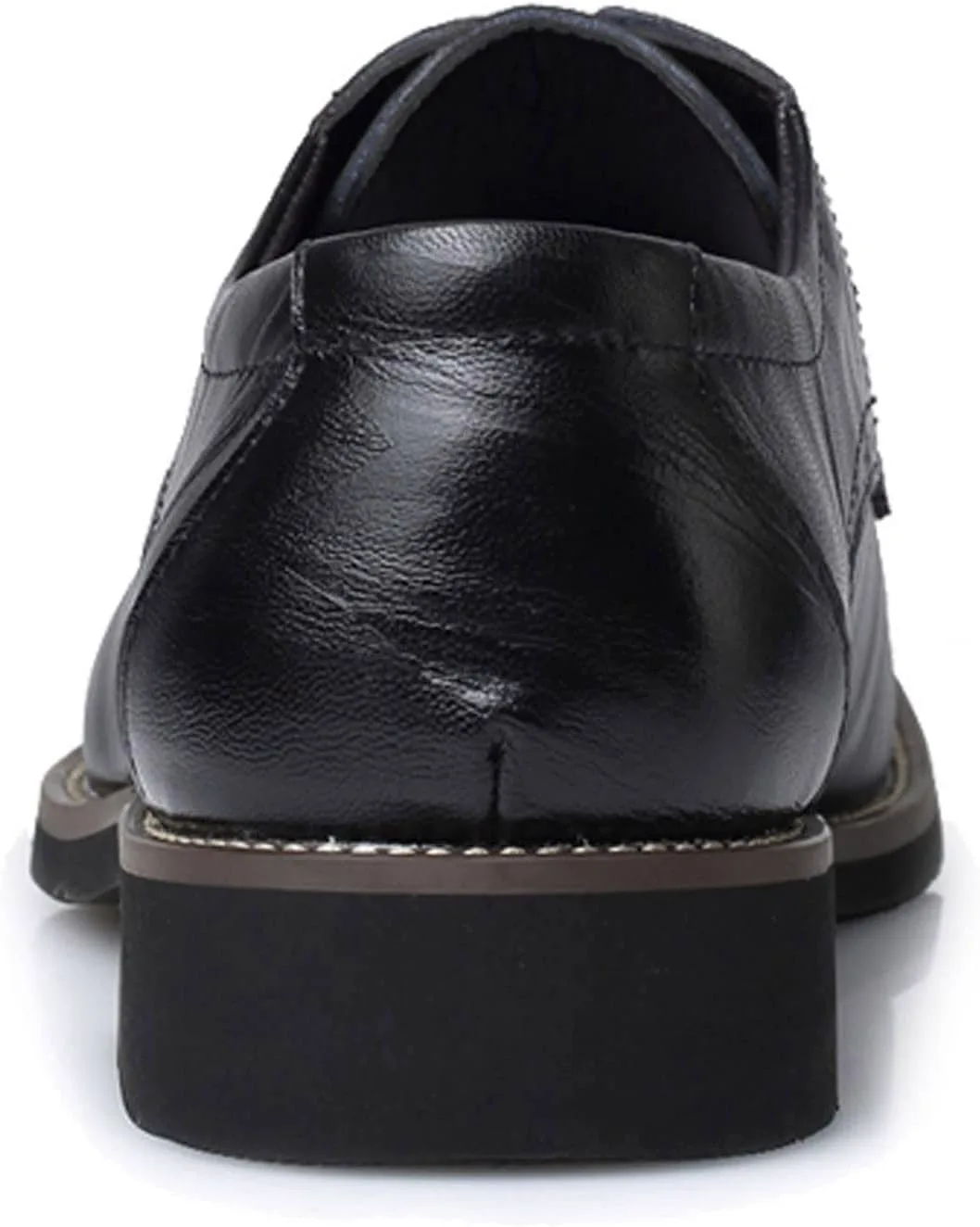 

Мужские деловые туфли HINDOLA, официальные оксфорды, модные свадебные туфли под костюм, кожаные шнуровки, туфли на массивном клиновидном каблуке, черный