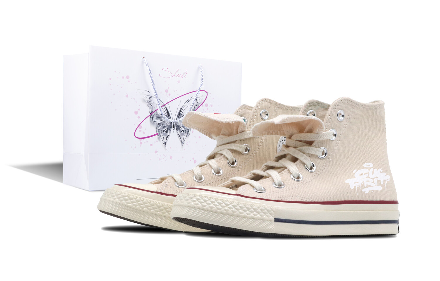 

1970-е годы Кеды унисекс с высоким берцем бежевого цвета Converse
