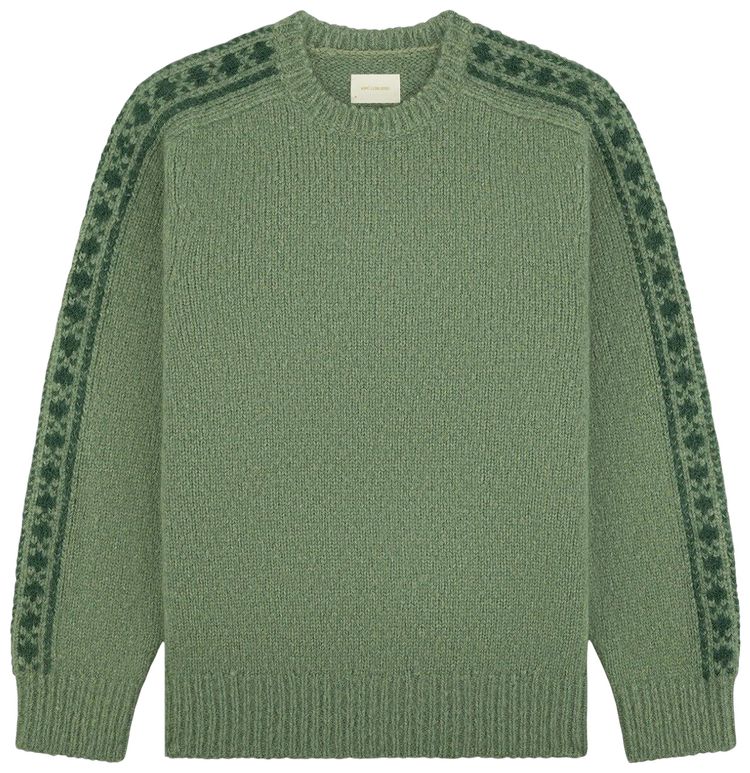 

Свитер из альпаки с жаккардовыми полосками Aimé Leon Dore, зеленый