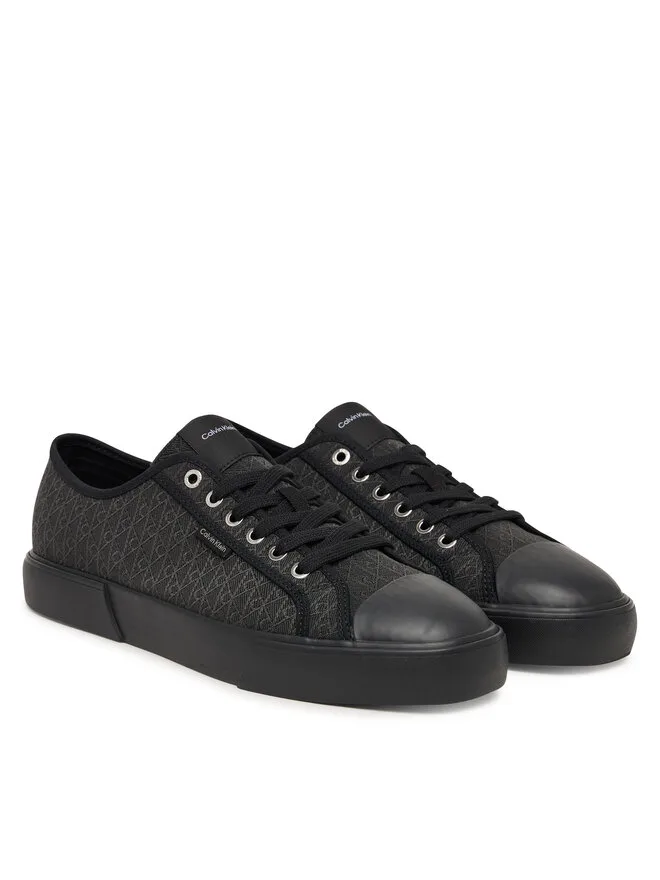 Calvin Klein Тканевые кроссовки Vulc Laceup CV AOP HM0HM02122 черные — фото 2