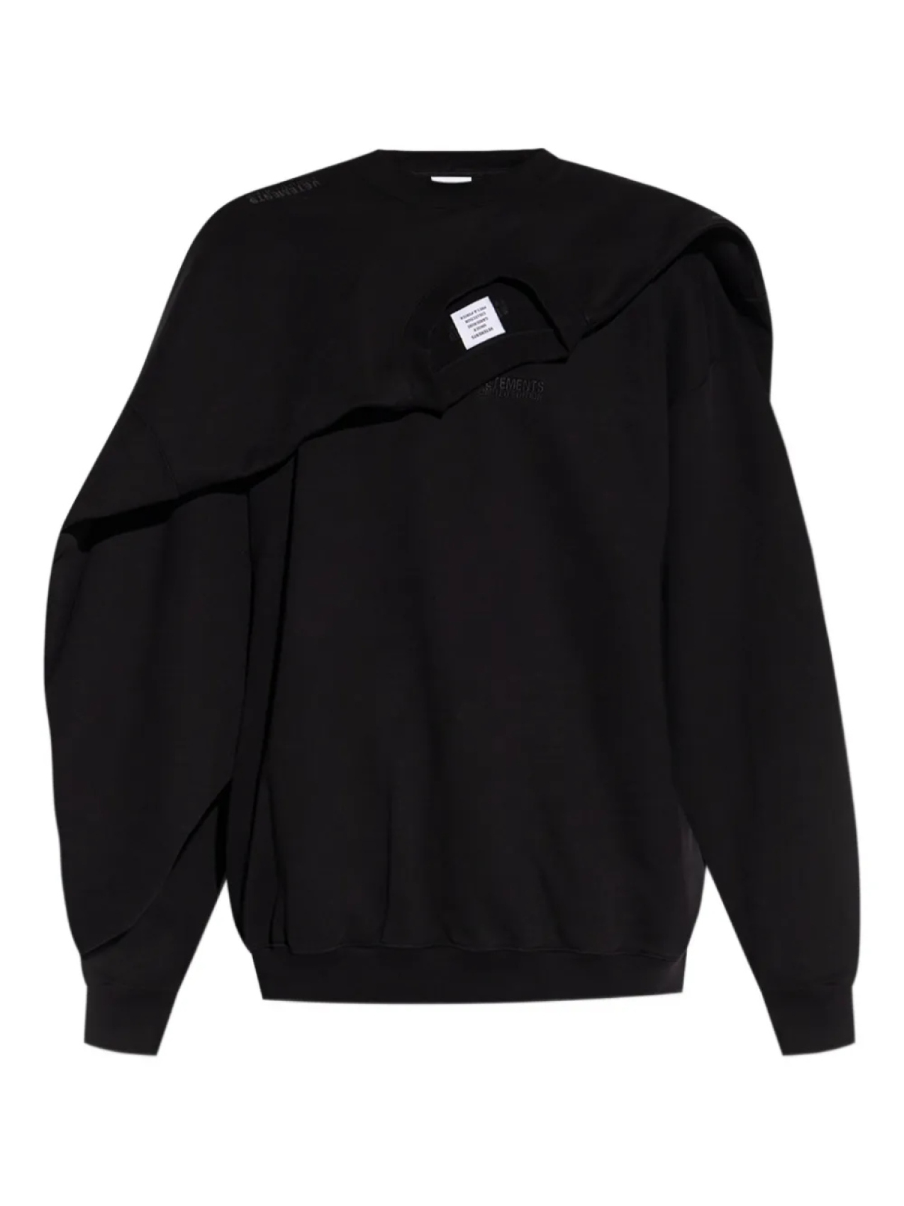 

Многослойная хлопковая толстовка VETEMENTS, черный