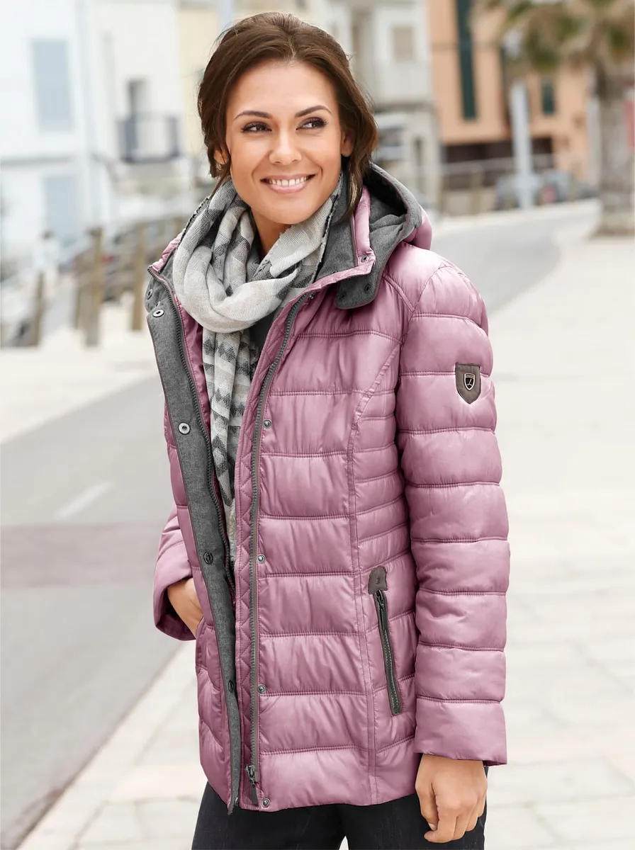 

Повседневного образа стеганая куртка с капюшоном Casual Looks, лиловый