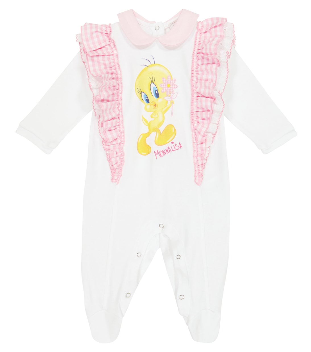 

Хлопковый комбинезончик Tweety Baby Monnalisa, Bianco+Fuxia