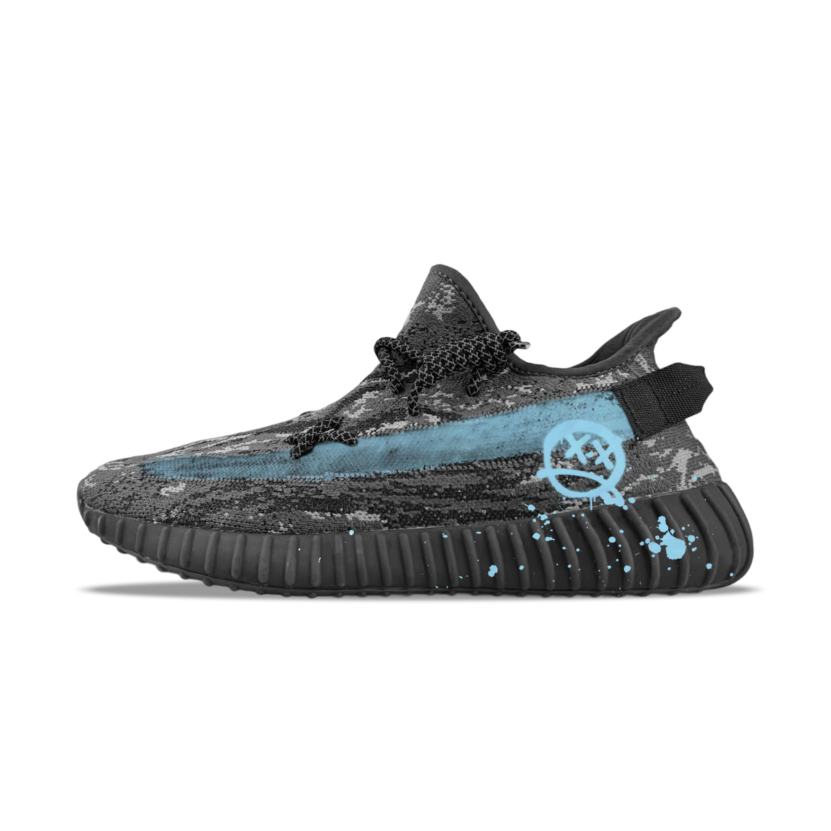 

Adidas Originals Изнашивающиеся Yeezy Boost 350 V2 низкие повседневные кроссовки унисекс черно-синие, цвет Black