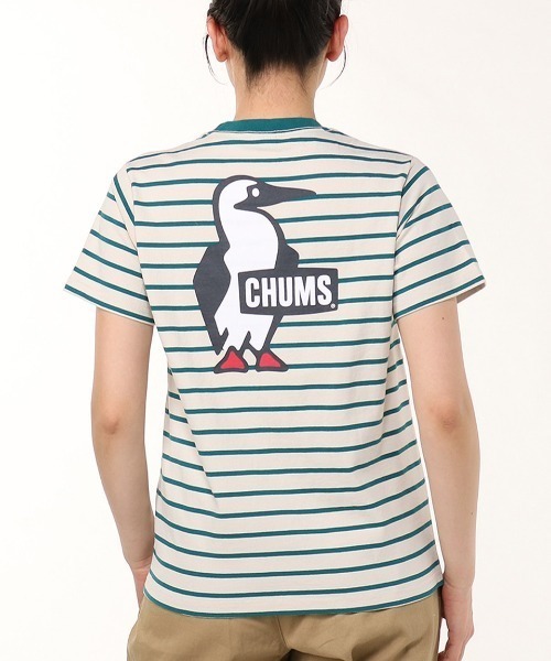 

Футболка с коротким рукавом, принтом и логотипом CHUMS, бело-зеленая