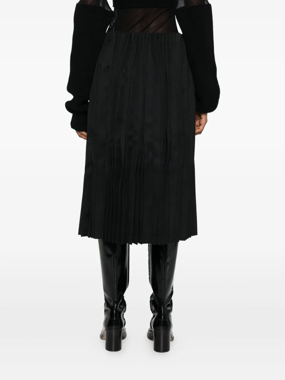 Плиссированная юбка миди Comme Des Garcons, черный — фото 4