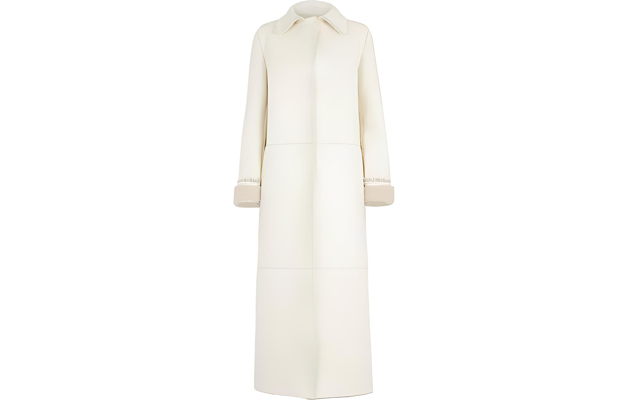 

FENDI Длинное пальто с длинными рукавами, White