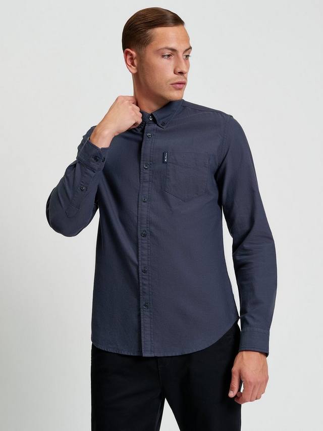 

Хлопковая оксфордская рубашка Signature Ben Sherman, Slate