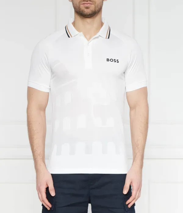Поло Паттео slim fit Boss Green, белый