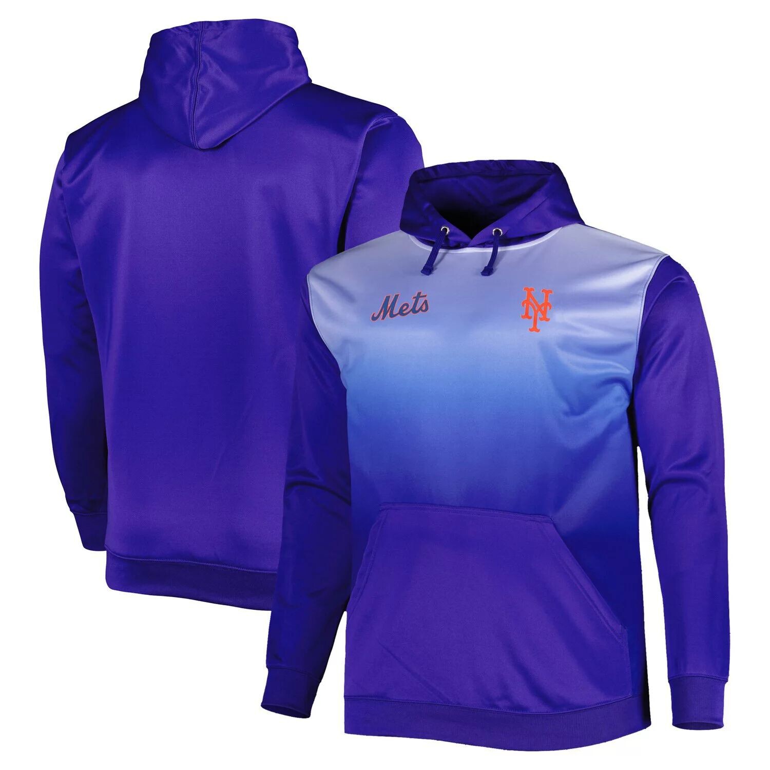 

Мужской пуловер с капюшоном из сублимированного флиса Royal New York Mets Fade