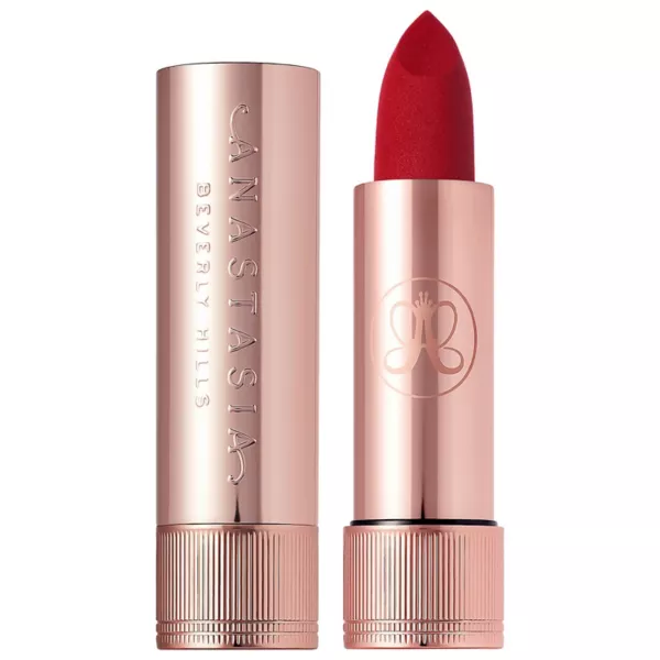 

Стойкая матовая и атласно-бархатная помада Anastasia Beverly Hills, цвет royal red