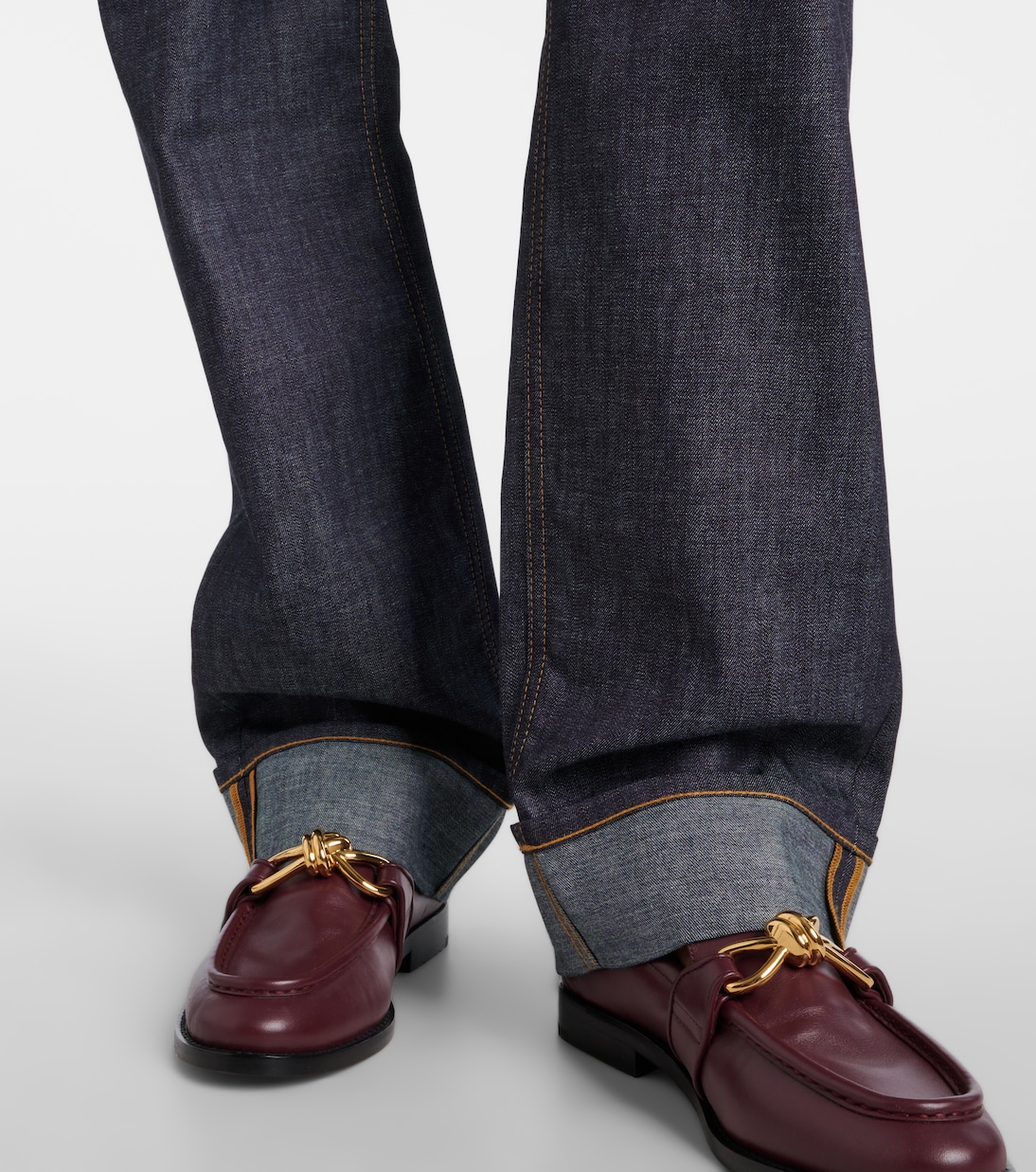 Прямые джинсы средней посадки Bottega Veneta, Indigo — фото 4