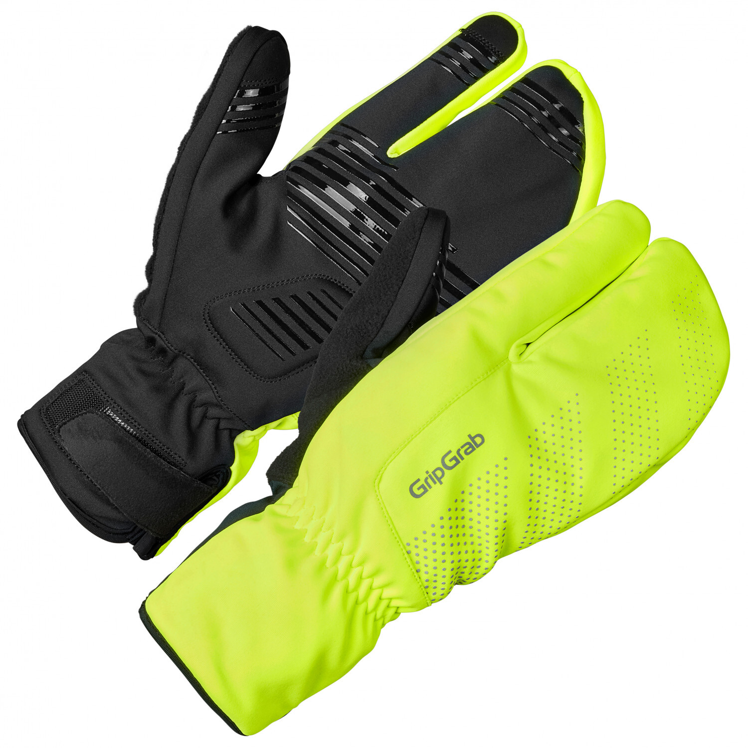 

Перчатки Gripgrab Ride Windproof Deep Winter Lobster Gloves, цвет Yellow Hi Vis