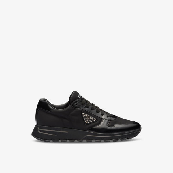 

Кроссовки Prada Re-Nylon Brand-Plaque Leather And Recycled-Nylon Low-Top, черный