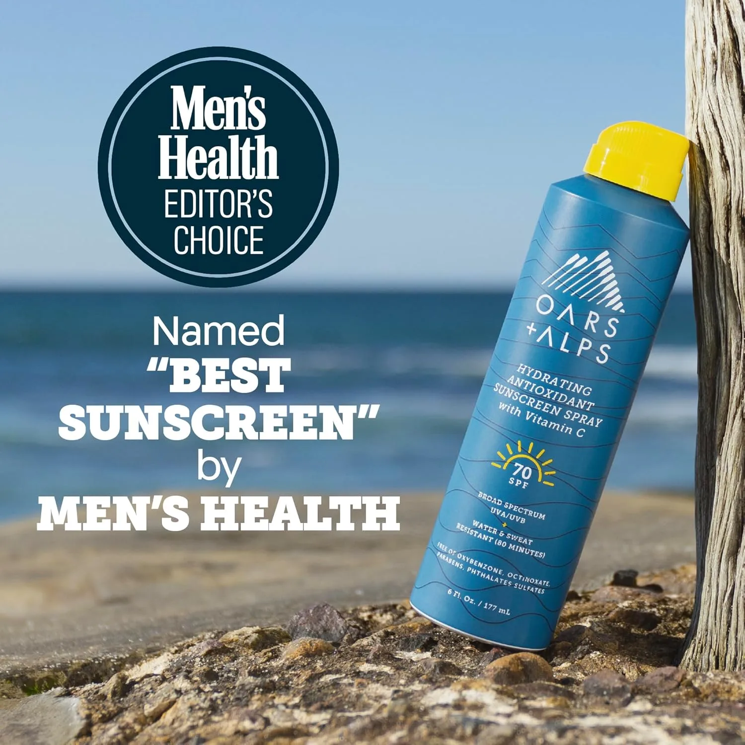 Oars + Alps SPF 70 солнцезащитный спрей для лица и тела, быстровпитывающийся, легкий, нежирный, водостойкий, 170 г 177 мл (1 шт.), SPF 70 — фото 3