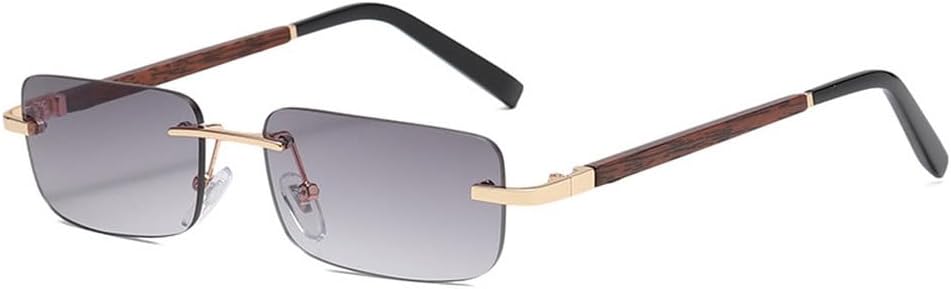 

Модные маленькие прямоугольные солнцезащитные очки без оправы с градиентным переходом цвета для женщин, винтажные очки с имитацией древесной текстуры для мужчин, солнцезащитные очки UV400 TKKTLLT, Gray Gradient