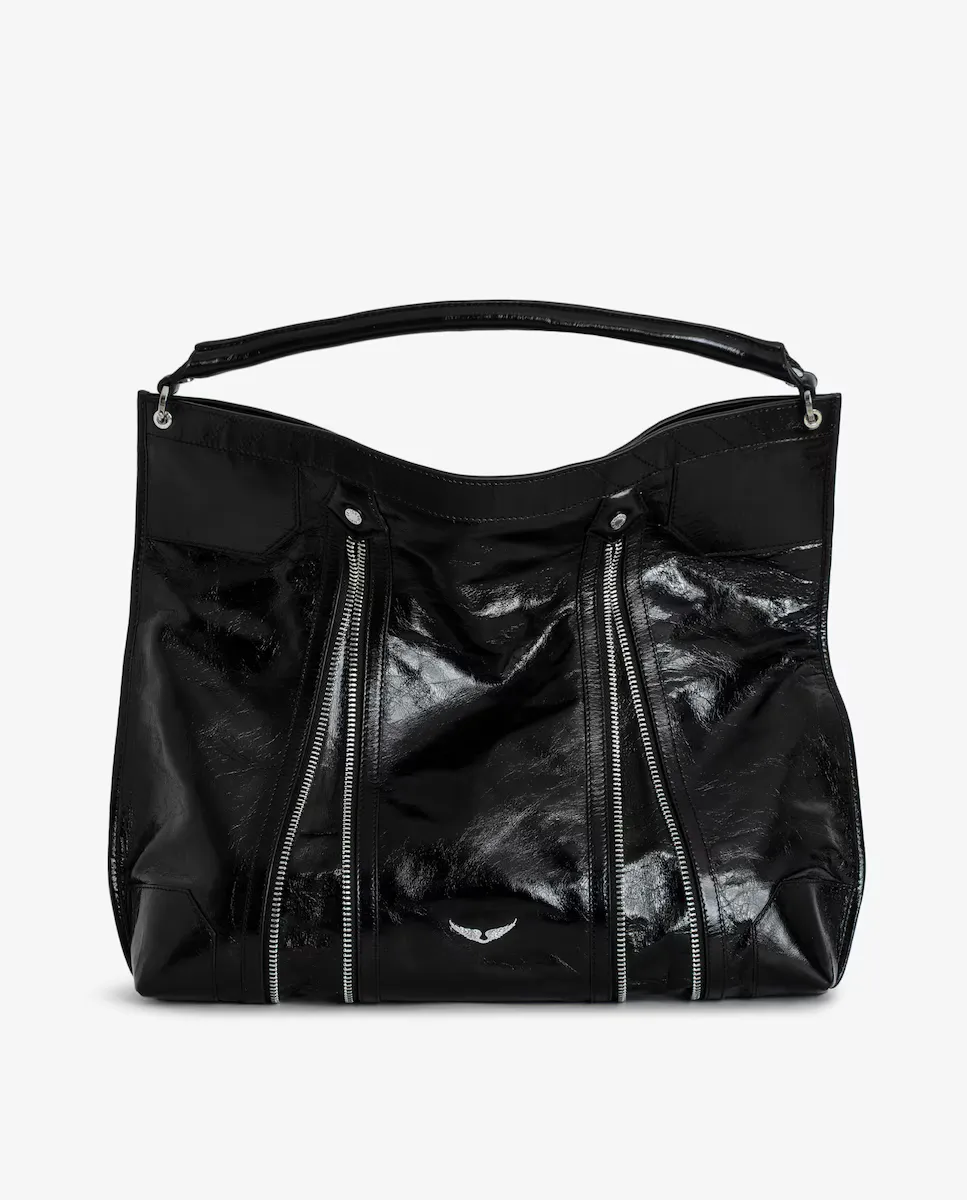 

Большая сумка через плечо Sunny из черной кожи на молнии Zadig & Voltaire, черный
