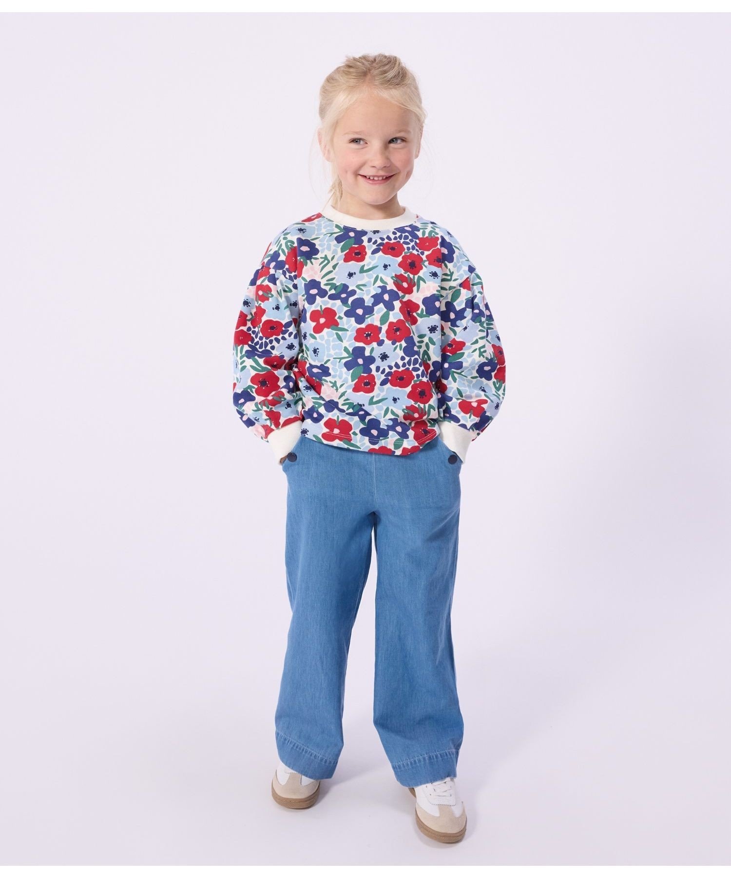 Джинсовые матросские брюки PETIT BATEAU, Blue — фото 3