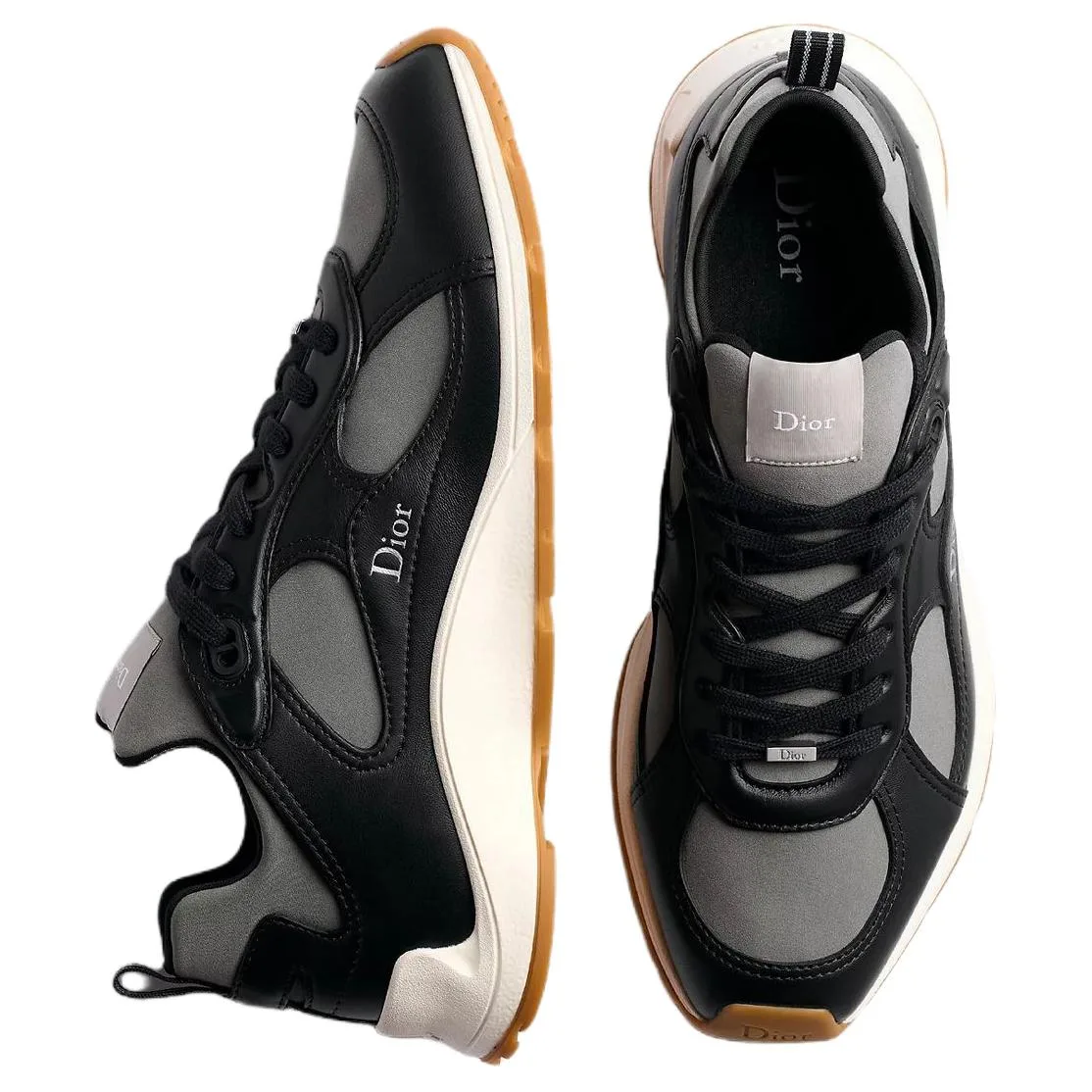 DIOR Mile Sheepskin Low top Casual Shoes мужские серо-черные — фото 4