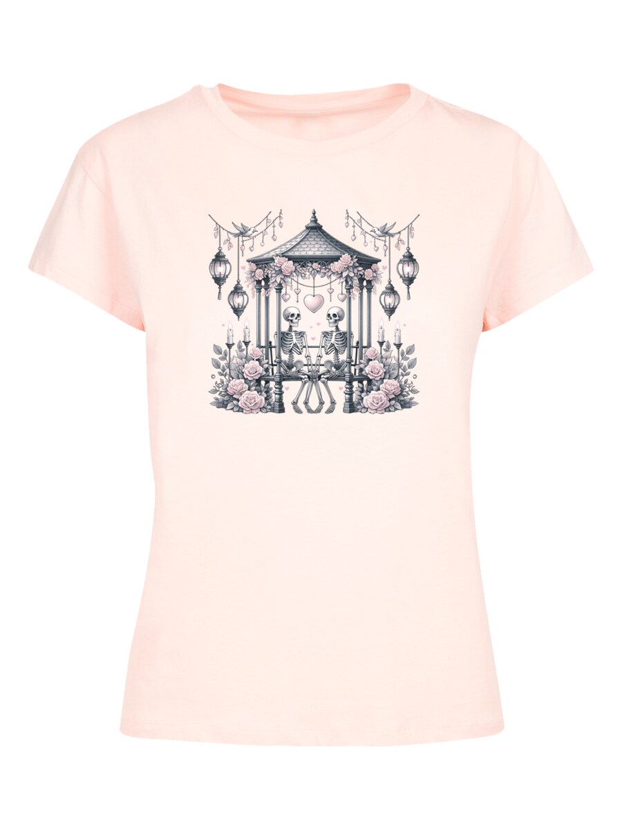 

Футболка F4NT4STIC Skelett Paar Valentinstag, Rose