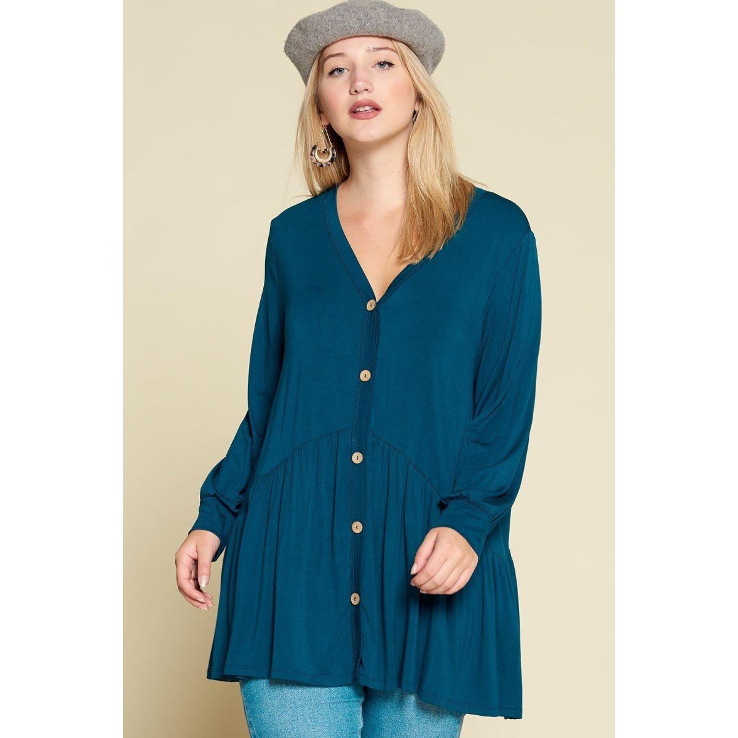 

Блузка женская FASHNZFAB, темно-бирюзовый