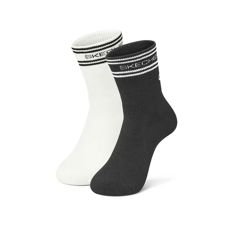 

Носки до середины икры унисекс 2 пары Skechers, 2 пары (ярко-белый/угольно-черный)