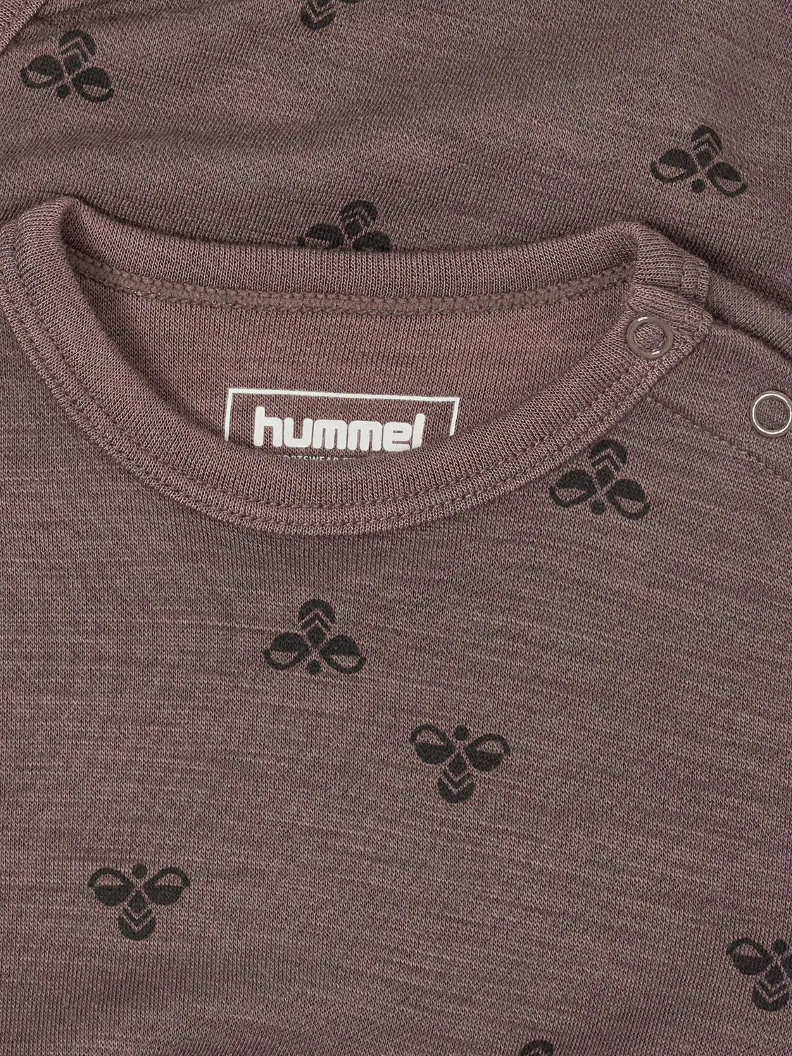 Боди для малышей из мериносовой шерсти Hummel, twilight mauve — фото 3