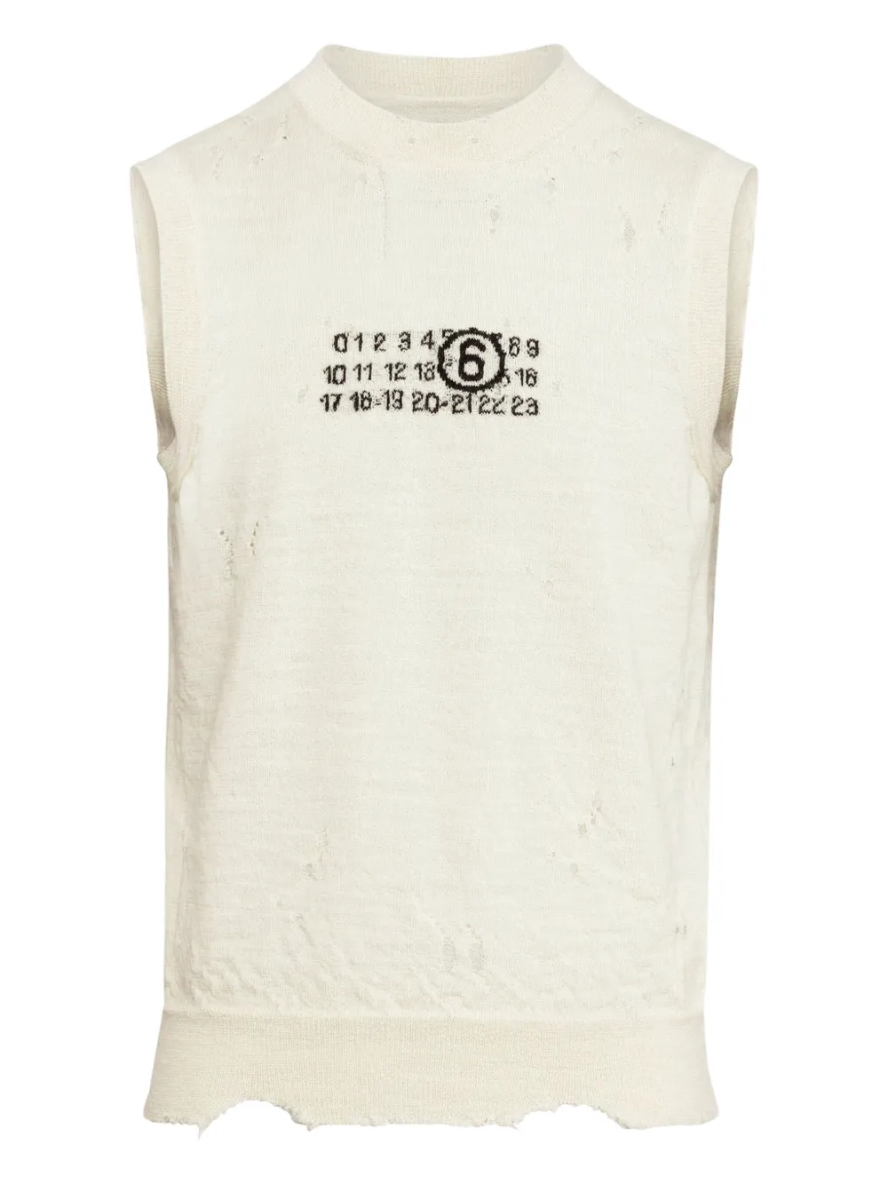 

Топ с эффектом потертости MM6 Maison Margiela, нейтральный