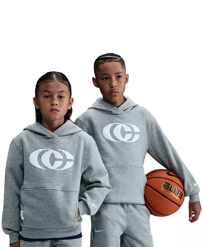 

Кайтлин Кларк флисовая толстовка с капюшоном для подростков Nike, серый