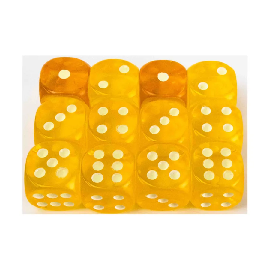

d6 16 мм, светящиеся в темноте желтые пятна (12), Dice - d6 Glow-in-the-Dark
