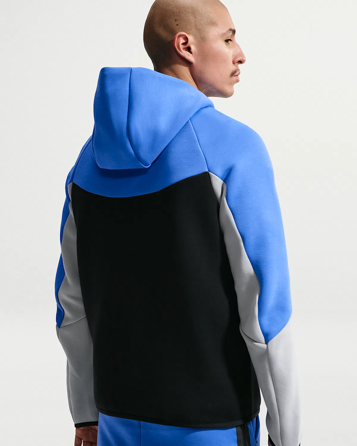 Мужская флисовая ветровка Nike Tech на молнии, Blue Crystal/Black/Light Smoke Grey/Black — фото 2
