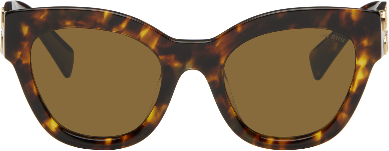 

Коричневые солнцезащитные очки Miu Glimpse Miu Miu Eyewear, Havana