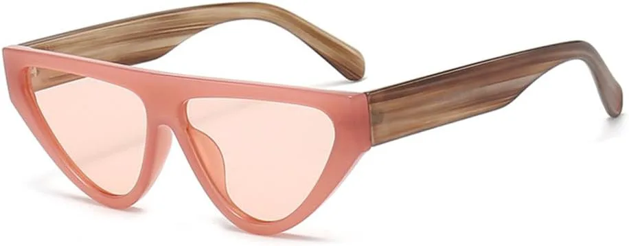 

Солнцезащитные очки треугольной формы с имитацией древесной текстуры 2027 года, мужские и женские, модные очки с защитой от УФ-излучения UV400 MTZJH, Pink