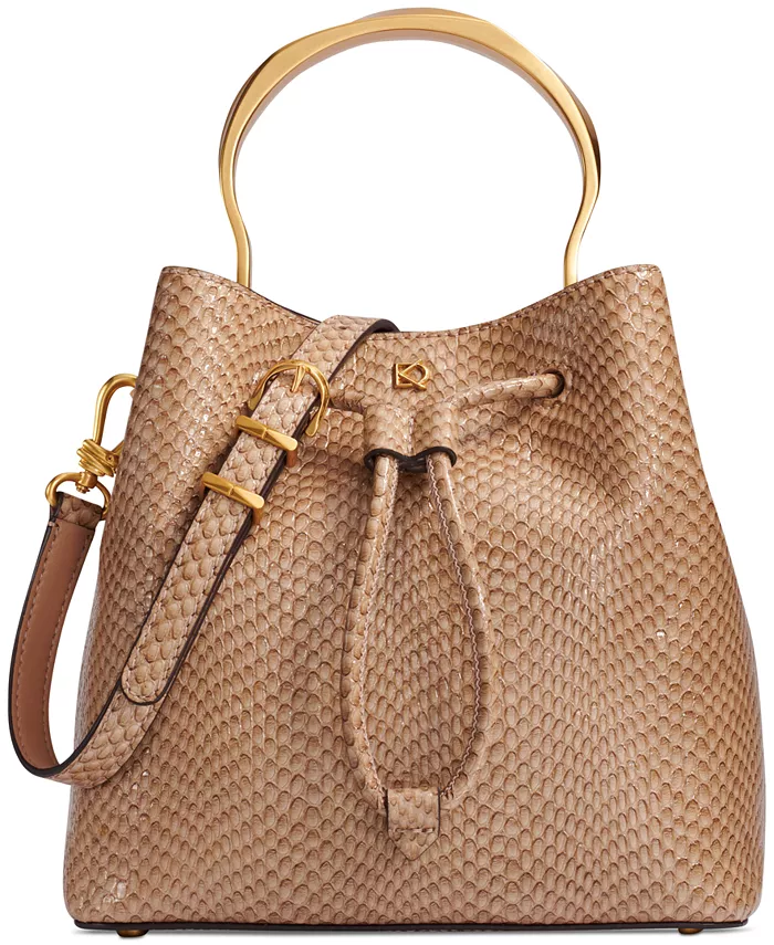 

Сумка Lawrence Python Top Handle Bucket Donna Karan New York, коричневый/бежевый