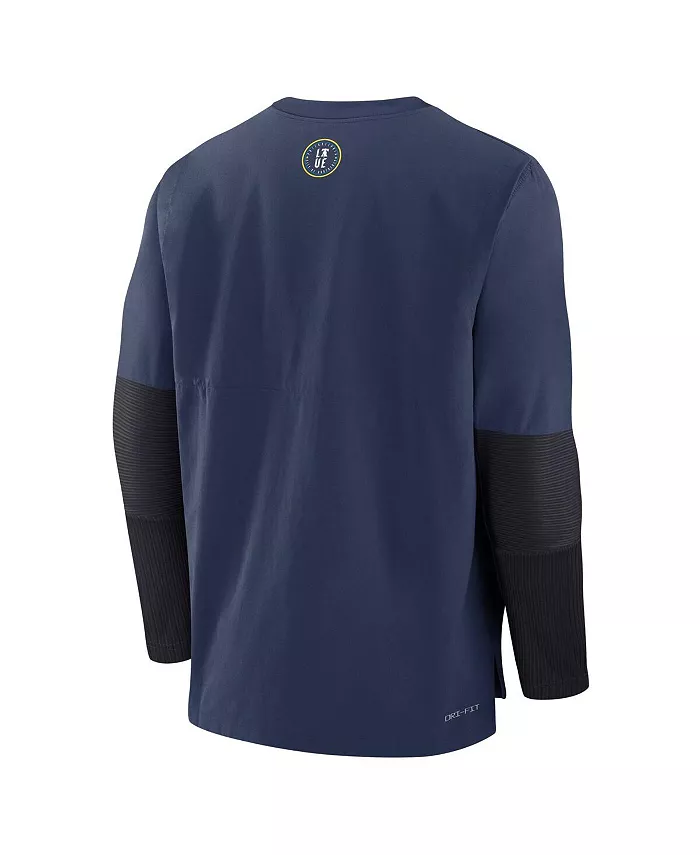 Мужская синяя футболка Philadelphia Phillies Authentic Collection City Connect с длинным рукавом, облегченная, трикотажная, для занятий спортом Nike — фото 2