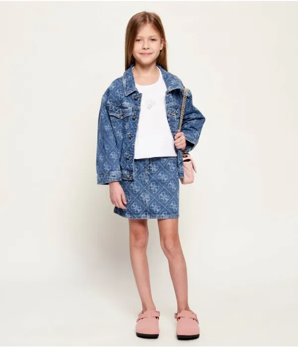 Футболка cropped fit Guess, белый — фото 2
