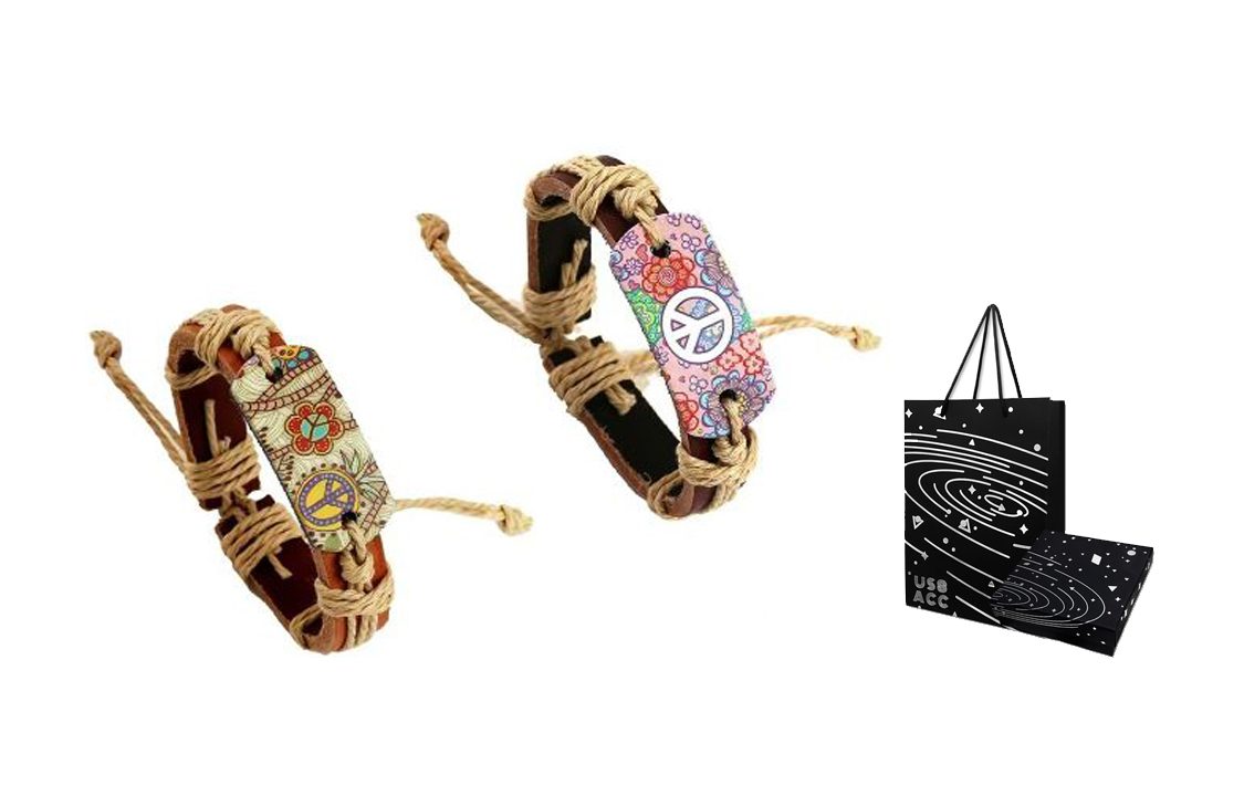 

Браслеты из коровьей кожи с хлопково-льняной смесью unisex US8ACC