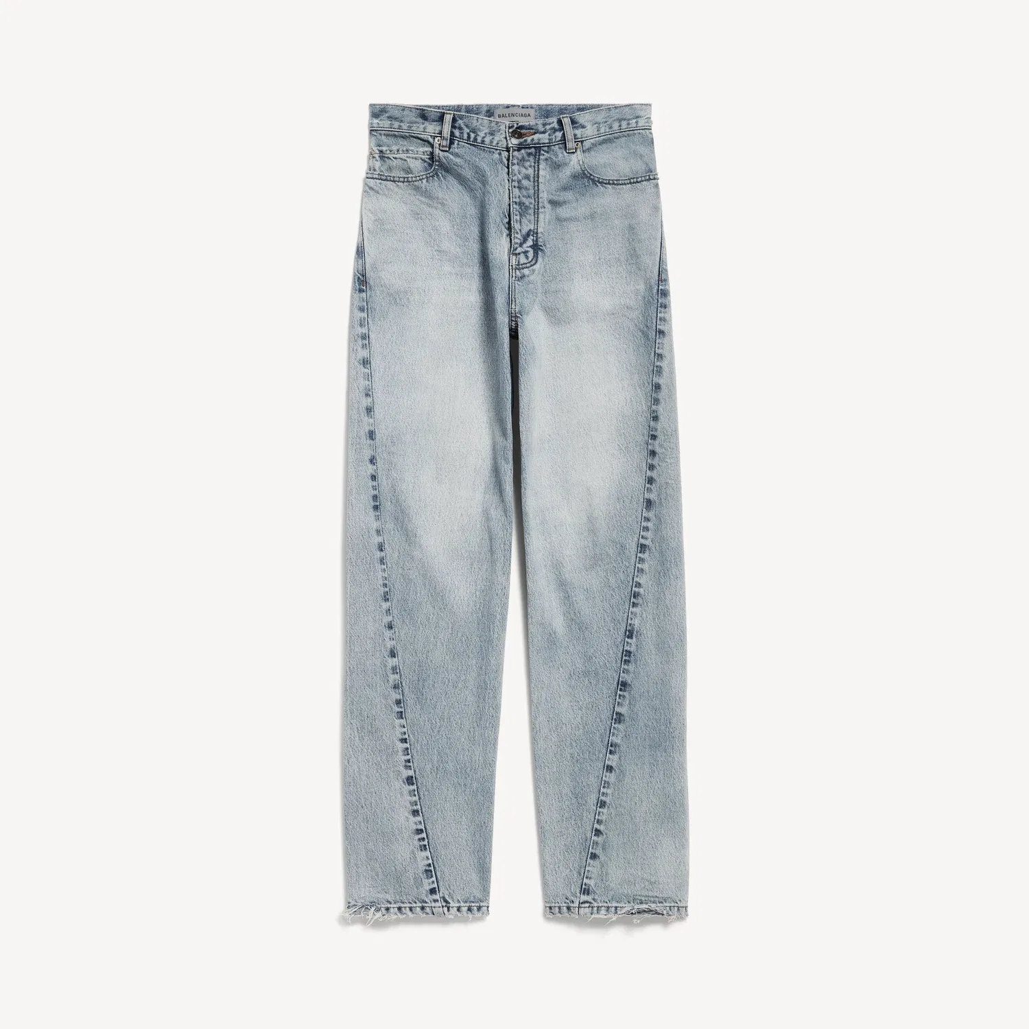 Женские джинсы Twisted Seam в выбеленном светло-синем цвете Balenciaga