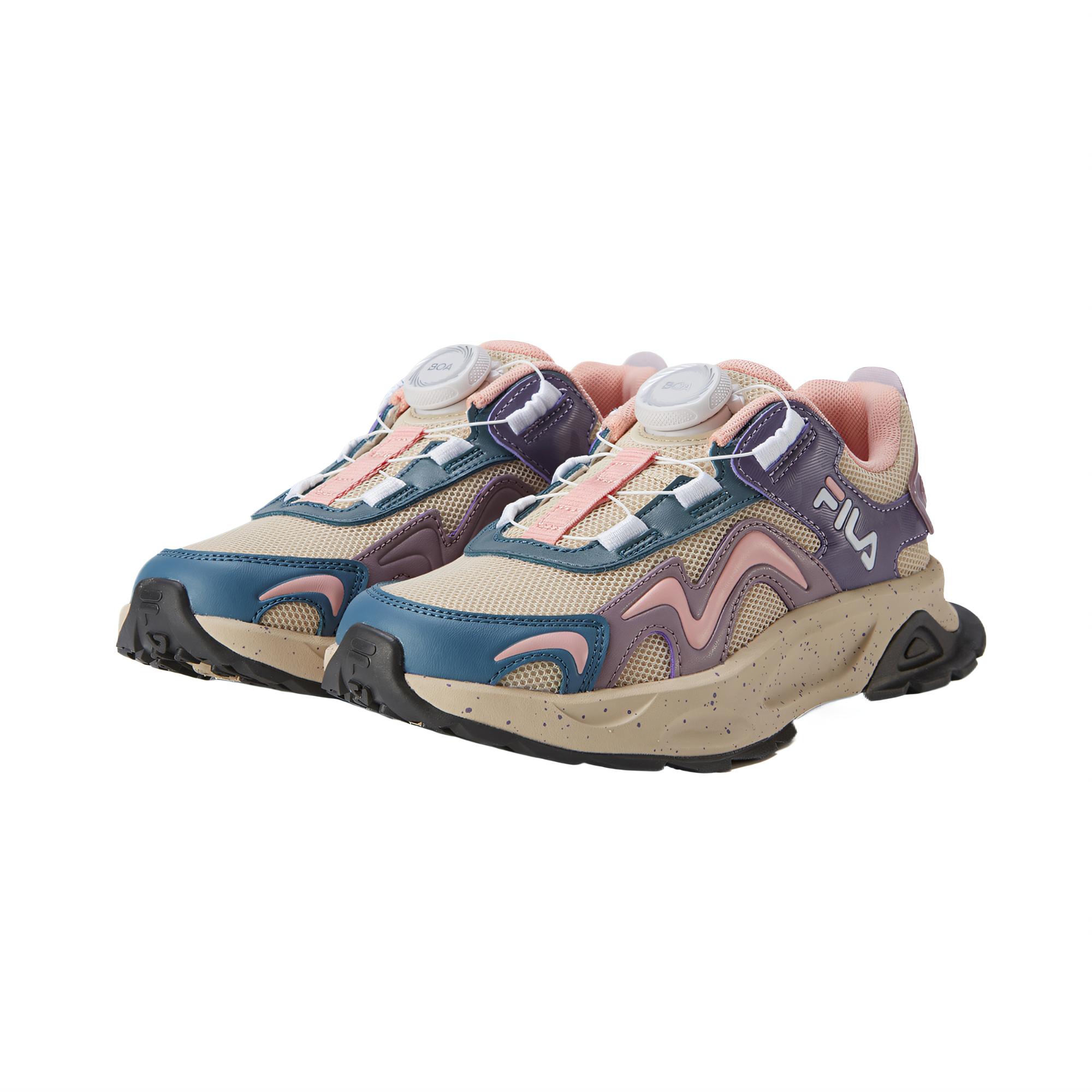 FILA KIDS Амортизирующие нескользящие низкие детские уличные кроссовки beige/collegiate purple kids — фото 3