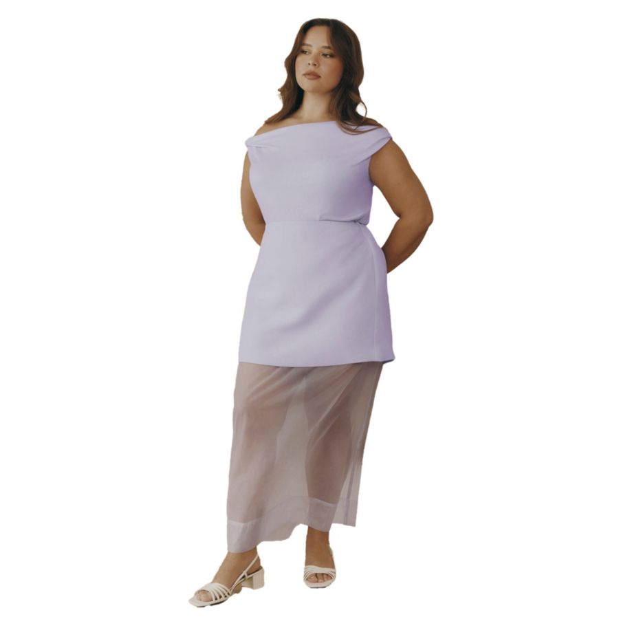 

Женская юбка-трансформер из органзы больших размеров ELOQUII, Pastel lilac