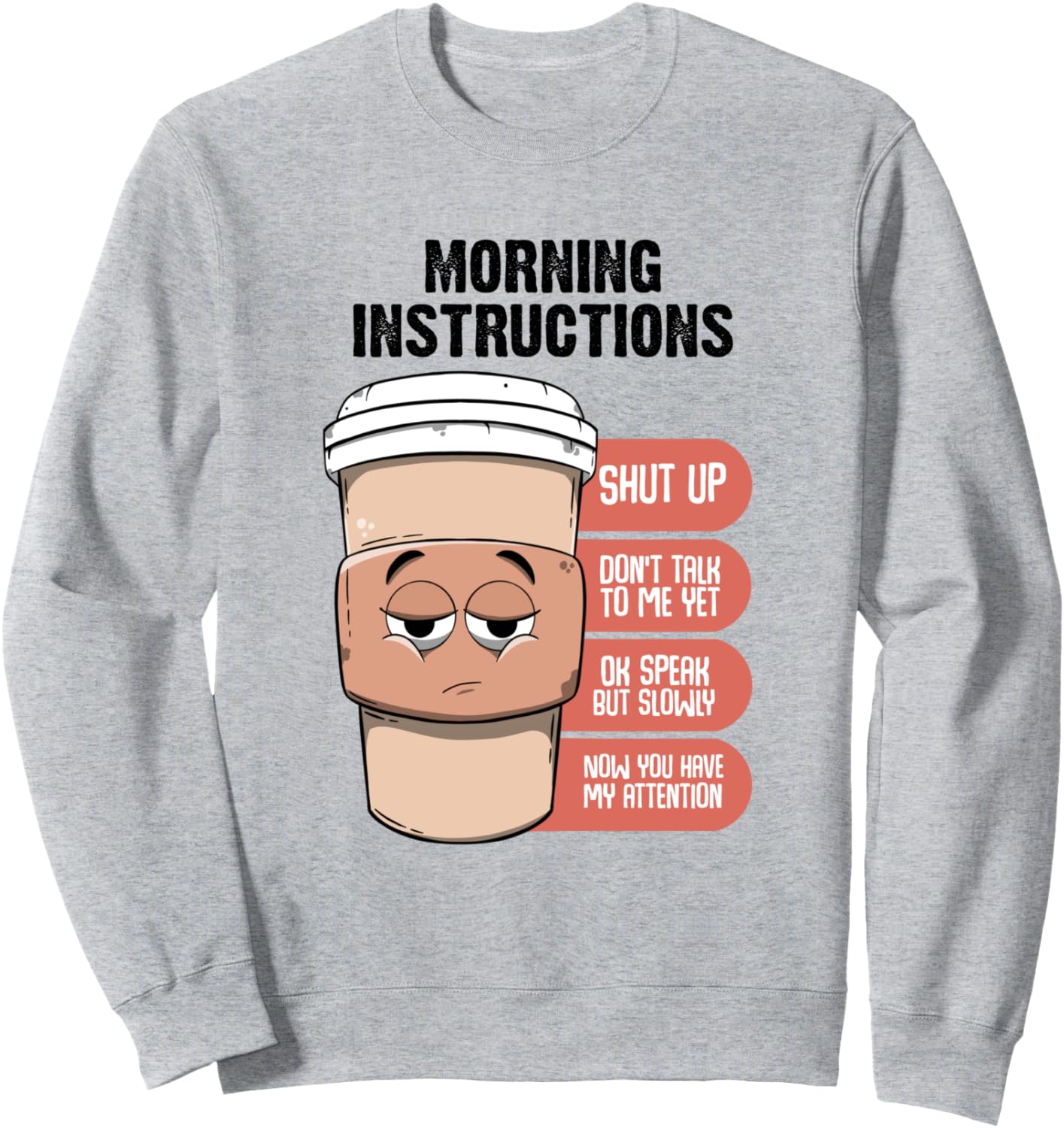 

Нет кофе - нет работы. Забавная милая толстовка с кофейной эстетикой и надписью «Кофеин» Caffeine Addiction Art Coffee Puns Cute Caffeine, серый