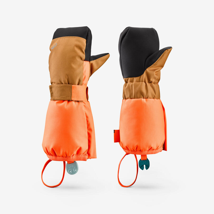 

QUECHUA Детские лыжные варежки 3-6 лет теплые - 500 Детские коричневые/оранжевые