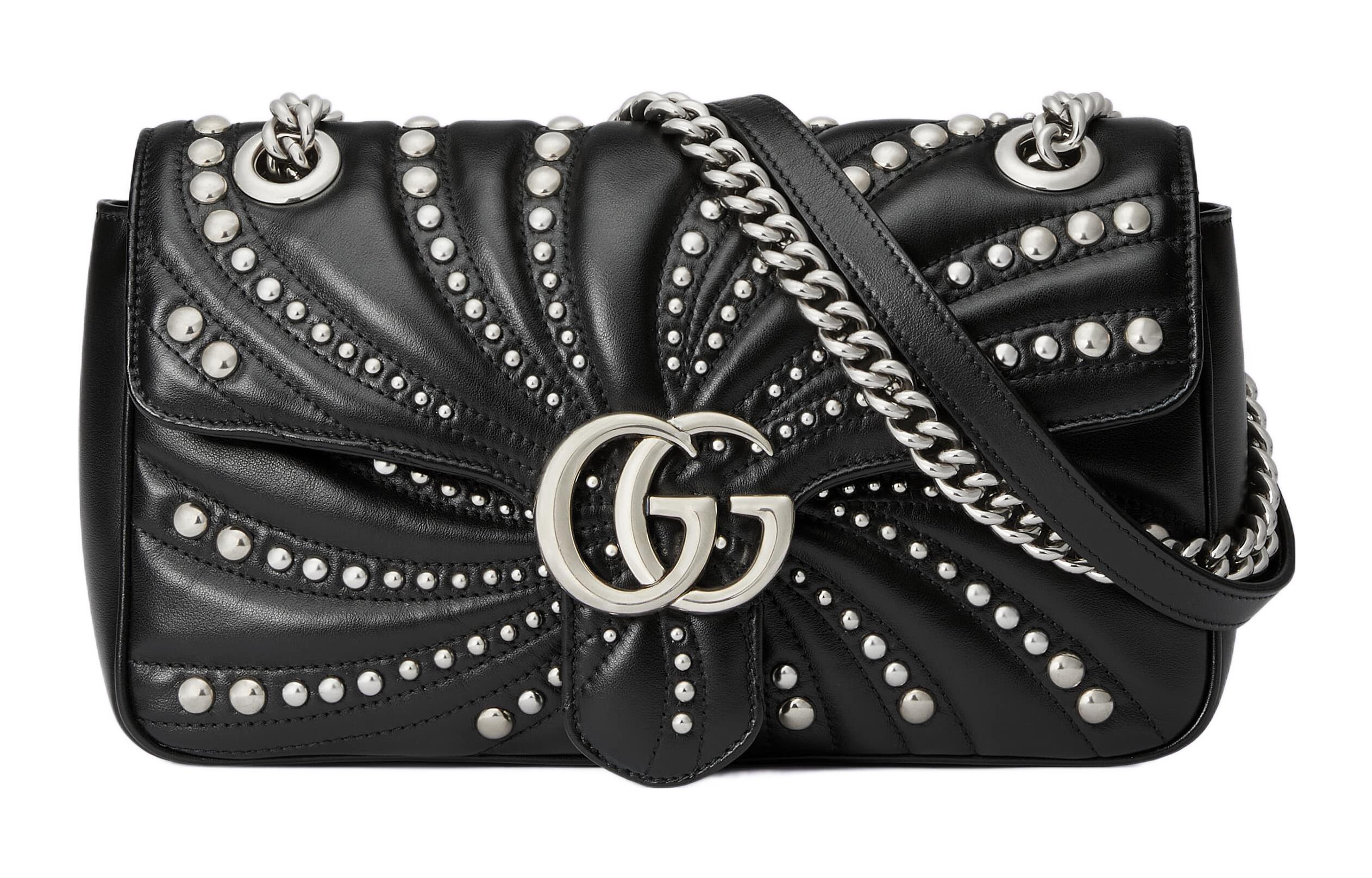 

Сумка GG Marmont кожаная через плечо женская черная GUCCI